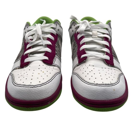 Nike Dunk Low Pro SB Womens 9 RARE Zebra White Burgundy Green Sneakers Skater - Picture 4 of 10